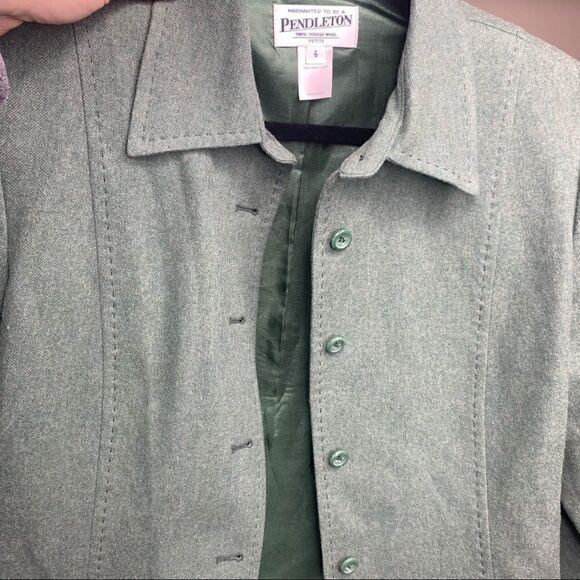 SALE💚Pendleton wool jacket green size 6 petite - Picture 11 of 11